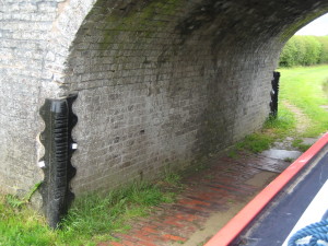 Grooves cut from the ropes when the boats were pulled by horse