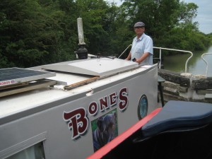 Ray and narrowboat Bones (called in honour of his dog)